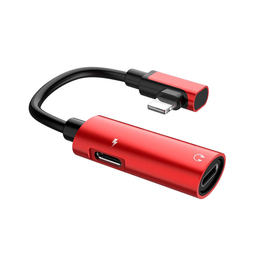 LS18 dual lightning digital audio converter red/Cable Hoco