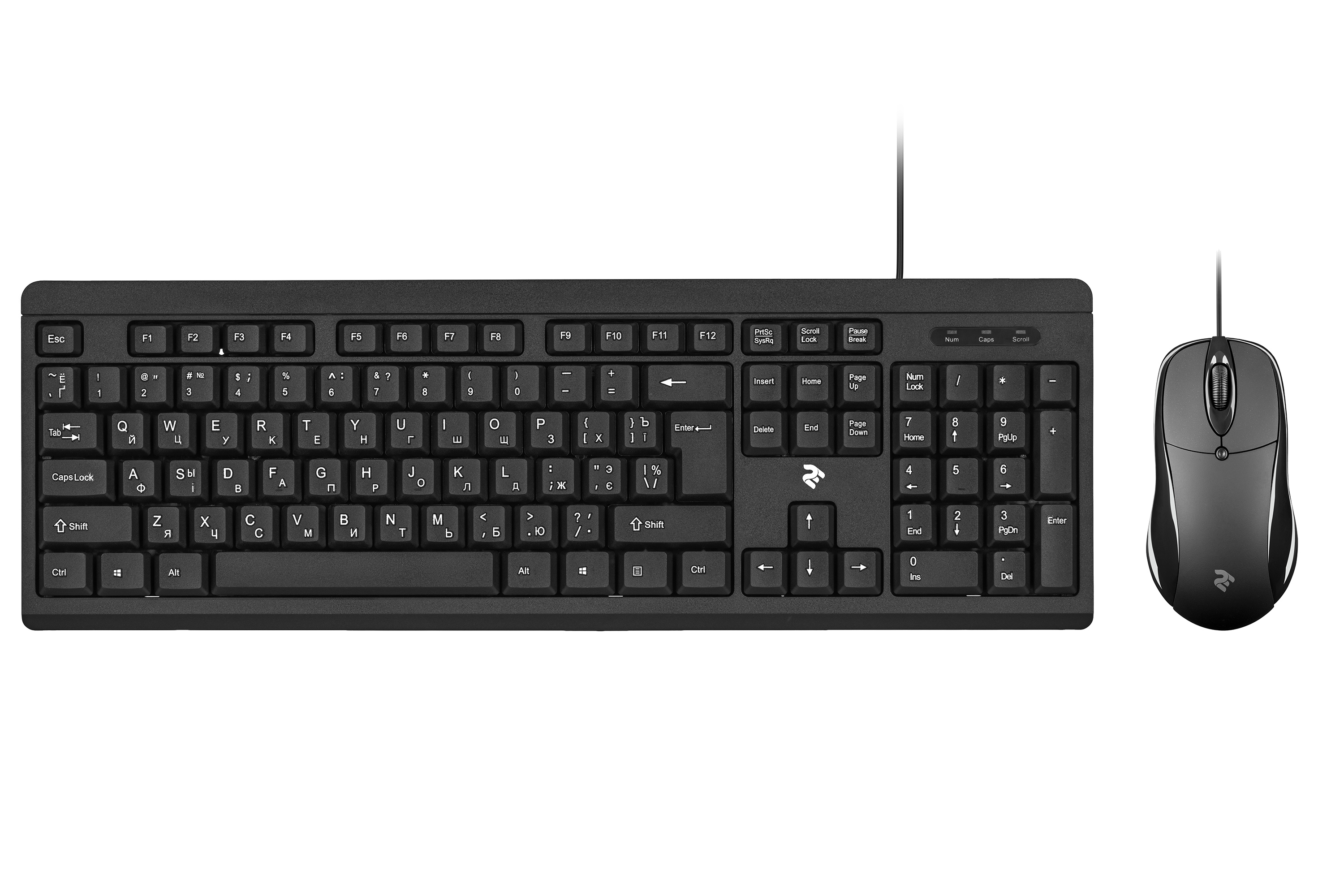 Проводные клавиатура и мышь 2E 2E-MK401UB Black