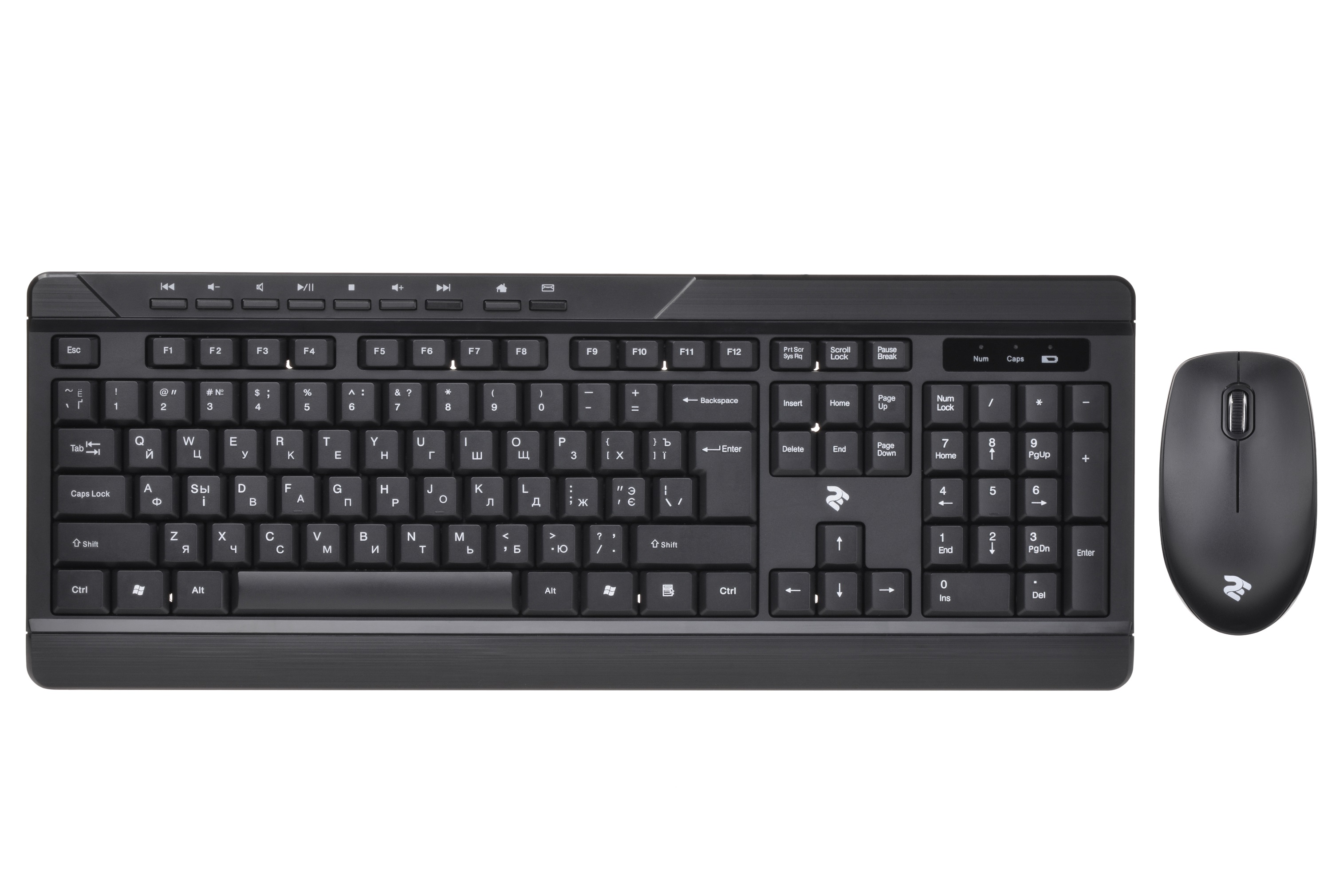 Беспроводные Клавиатура и мышь 2E 2E-MK410MWB Black