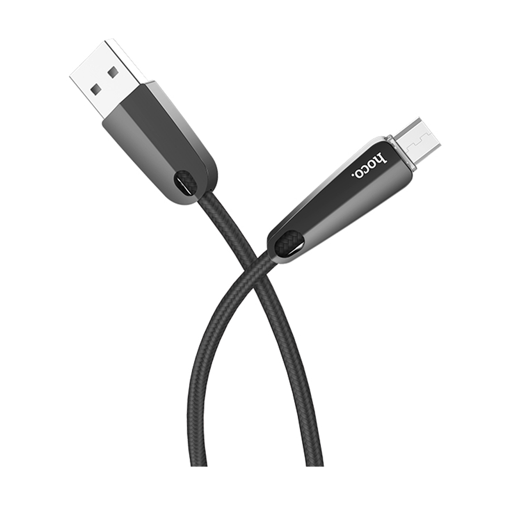U35 Space shuttle smart power off Micro-USB charging data L=1,2 Black/Cable Hoco