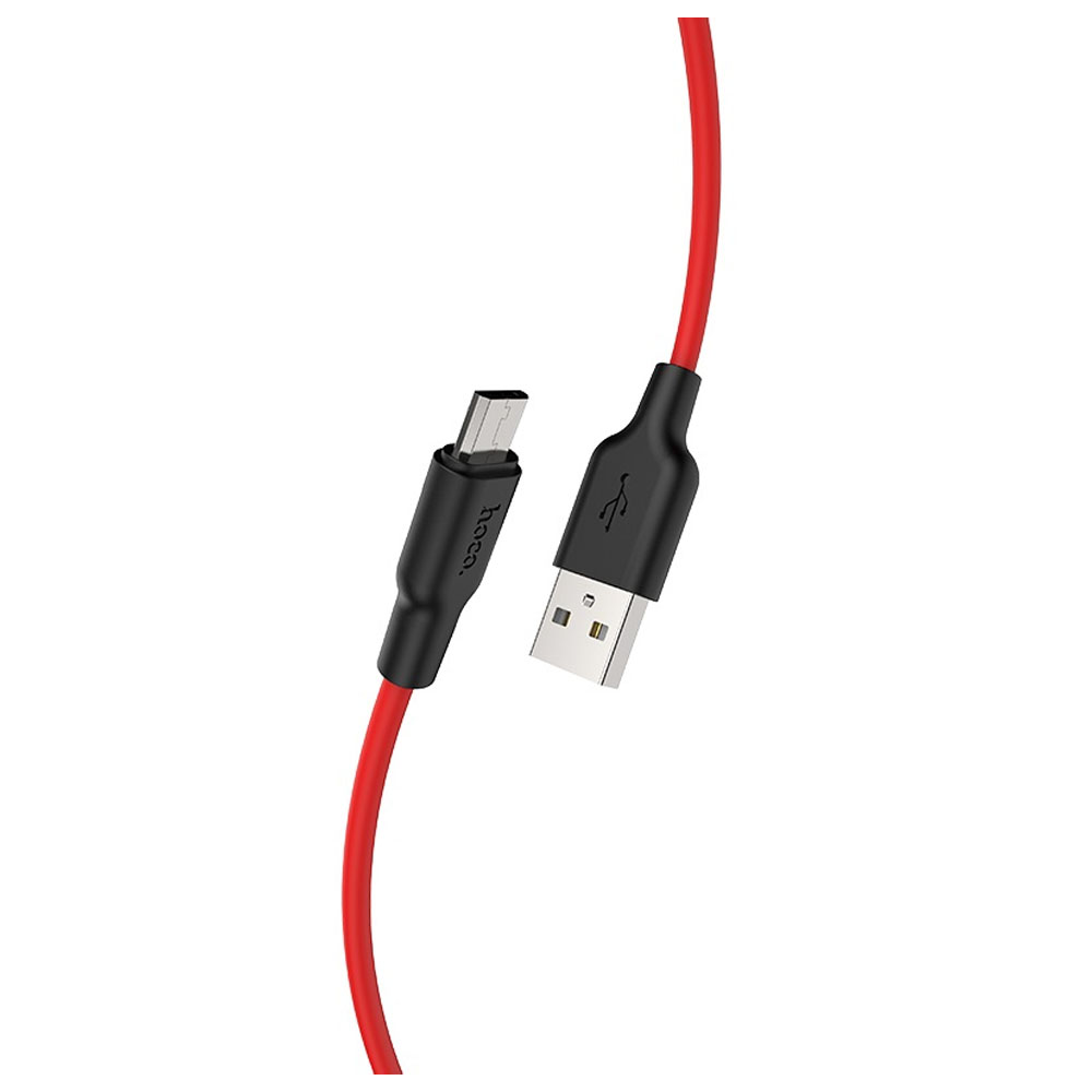 X21 Plus Silicone charging Micro Black&Red/Cable Hoco