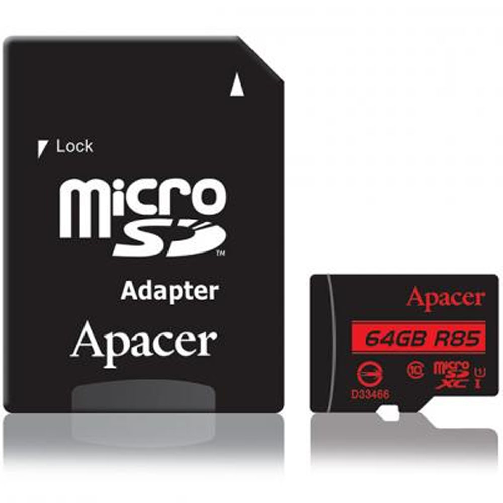 Флешка microSD Apacer 64GB AP64GMCSX10U5-R