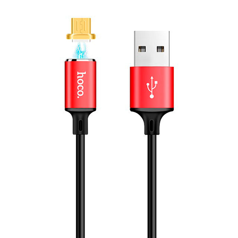 Cable Hoco U28 Magnetic adsorption Micro-USB charging red