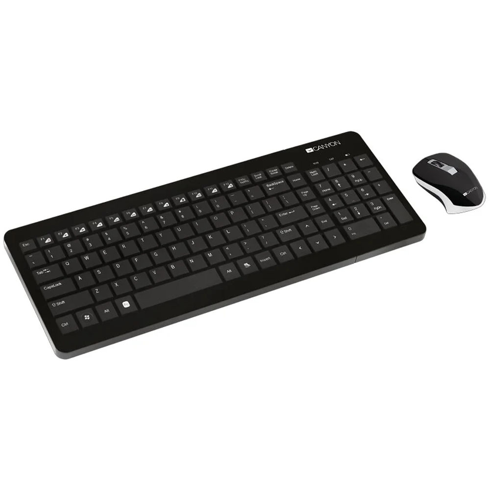 Беспроводная клавиатура и мышь Canyon CNS-HSETW3-RU Black