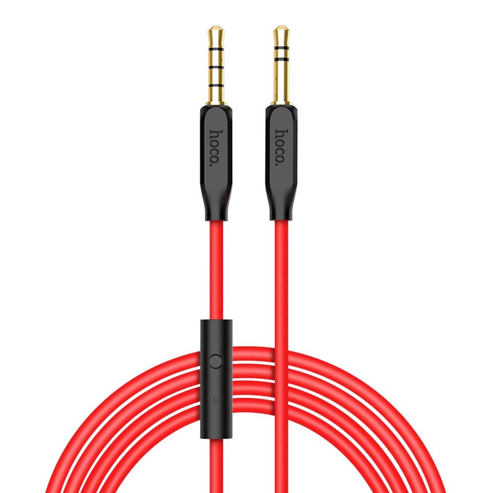 Cable Hoco UPA12 AUX audio with mic Red