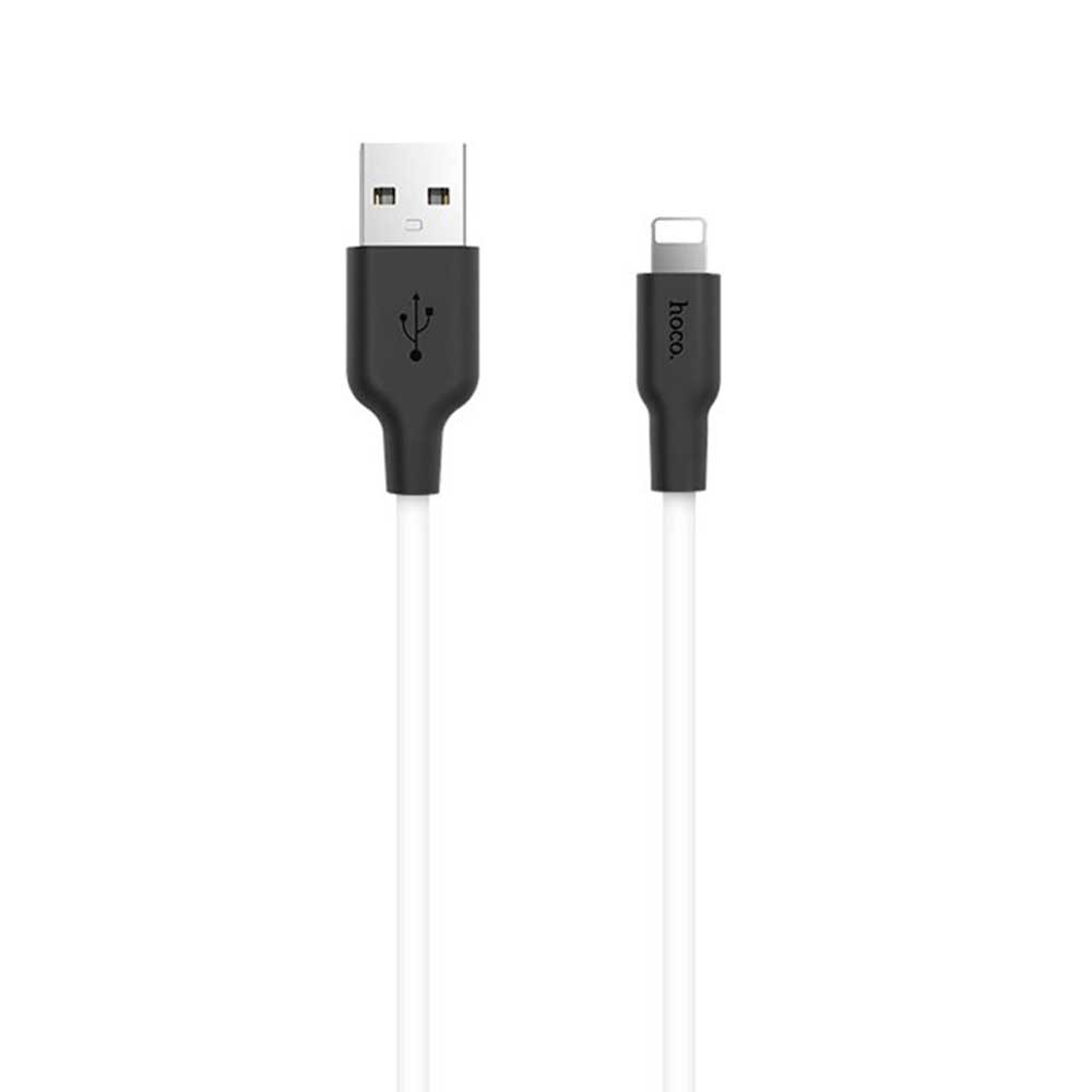 Cable Hoco X21 Silicone Lighting Charging Black&White