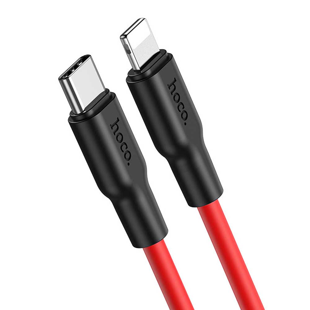 Cable Hoco X21 Plus Silicone Type-C charging data Black&Red