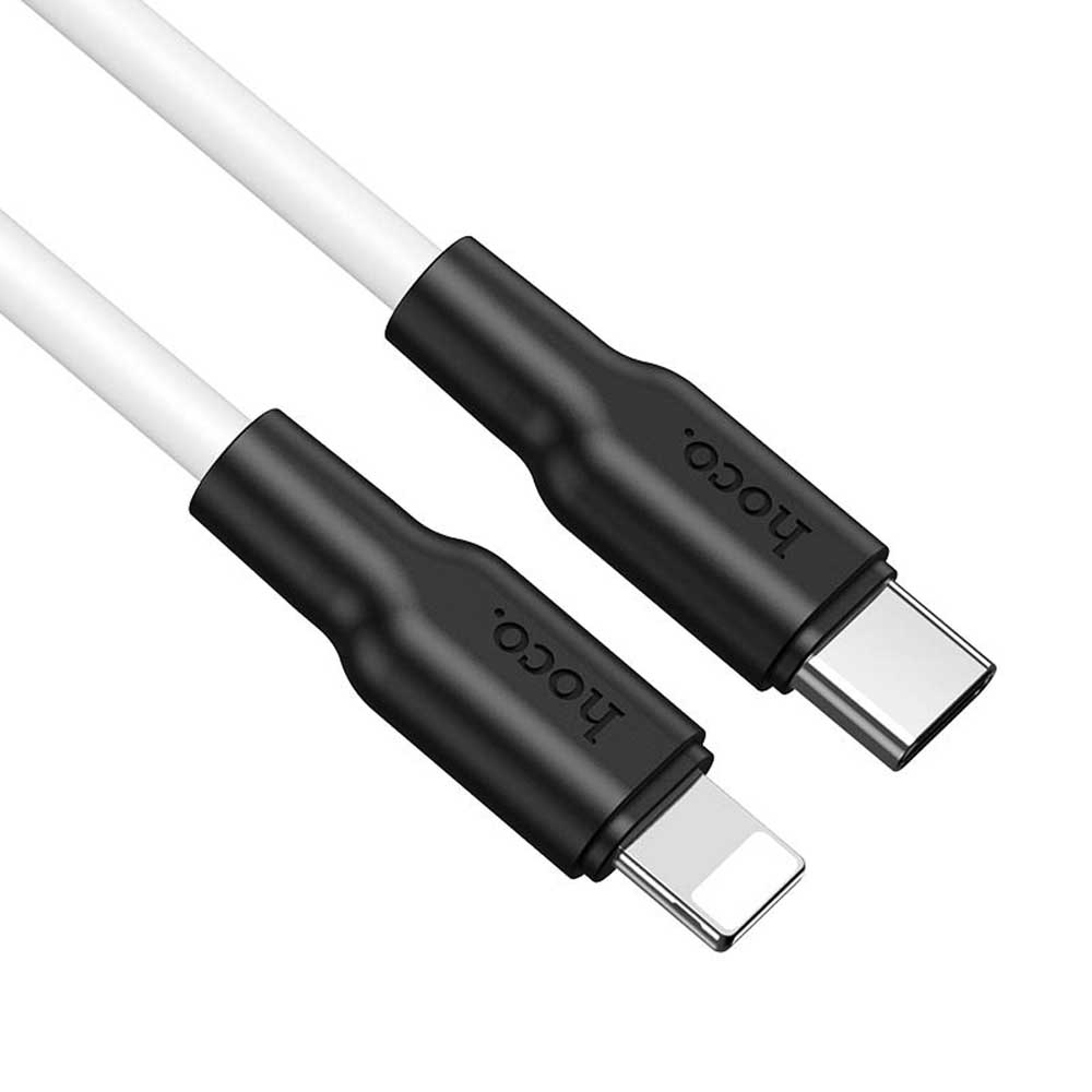 Cable Hoco X21 Plus Silicone Type-C charging data Black&White