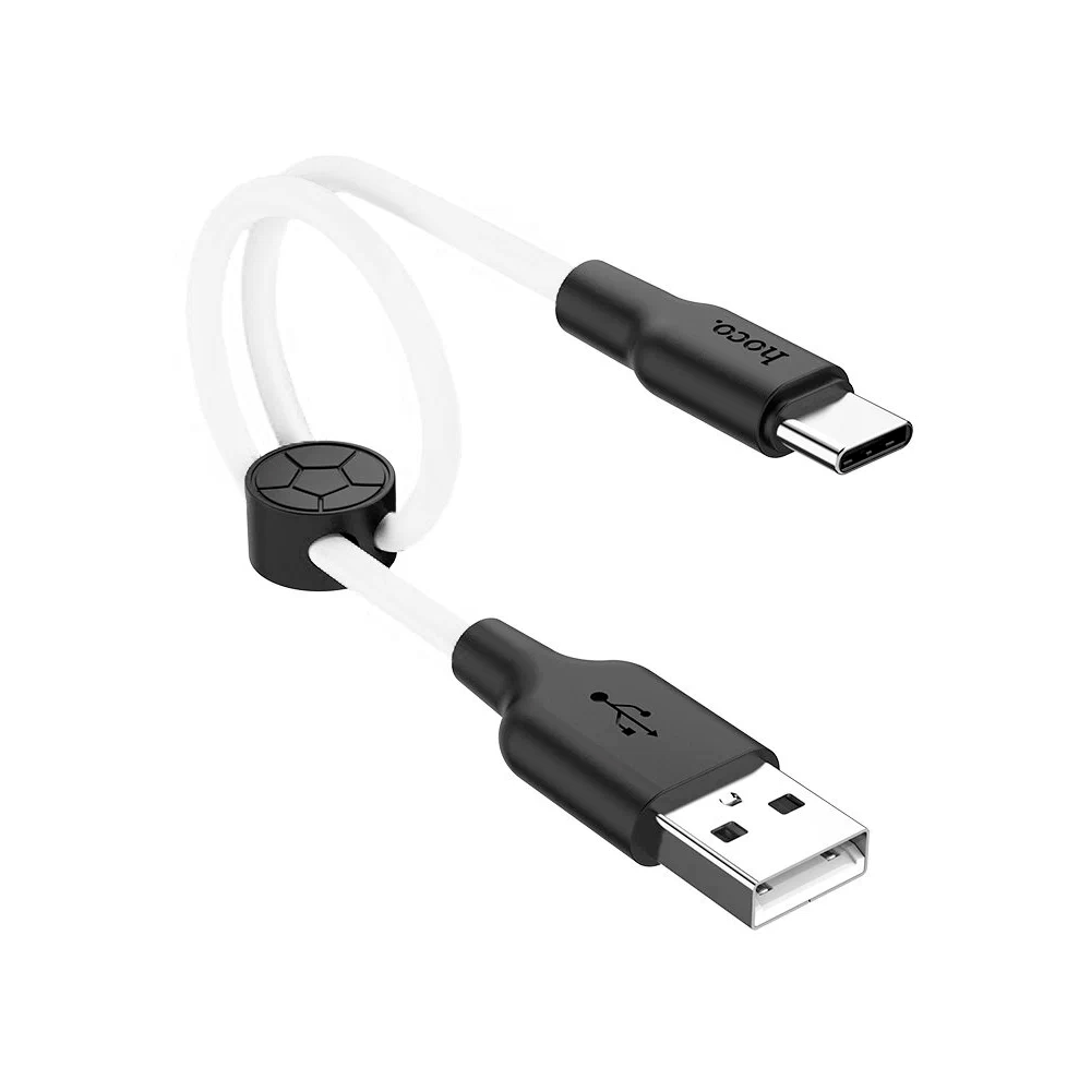 Cable Hoco X21 Plus Silicone charging Type-C L=0.25M Black&White